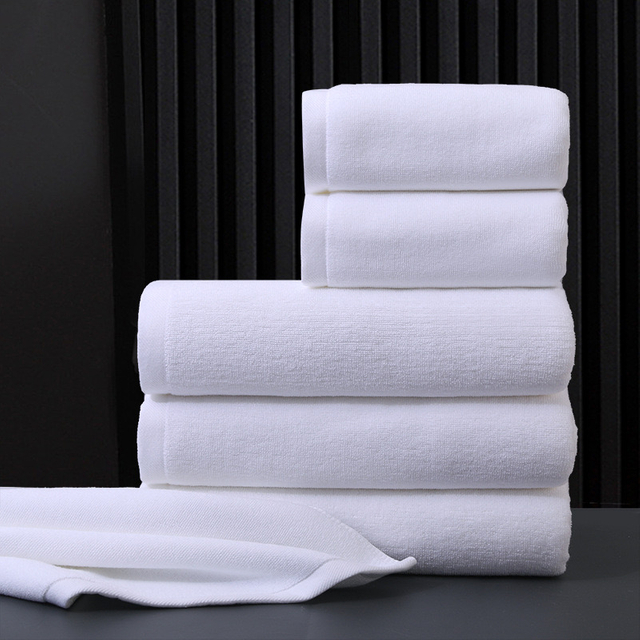 Hot Sale Hotel 100 % Baumwolle, schlichtes Handtuch-Set, Gesichtstuch, Handtuch, Badetuch