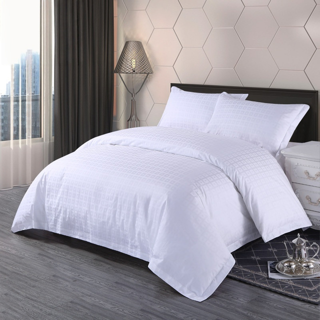  Set di biancheria da letto in lino 300TC per hotel con geometria Jacquard 