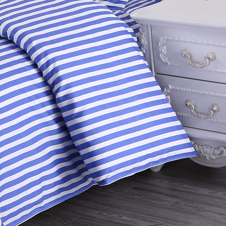 Jieruiya Ensembles de literie en satin d'h&ocirc;pital 100 % coton bleu et blanc (1).png