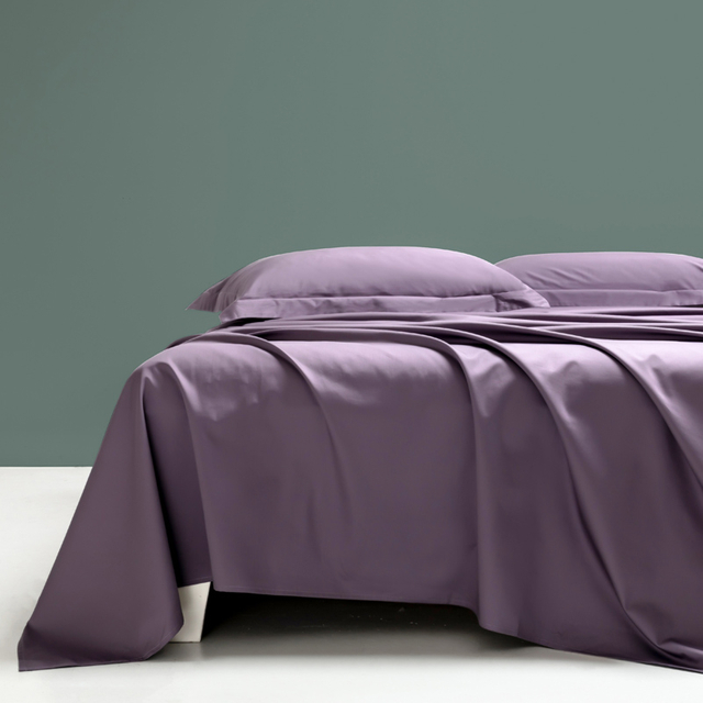  Bettw&auml;sche-Sets, 100 % Baumwolle, 300 TC, hochwertiger Satin in lila Farbe