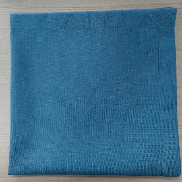 Blaue Serviette aus Leinen f&uuml;r Hotelrestaurants, 50 x 50 cm, Standardgr&ouml;&szlig;e