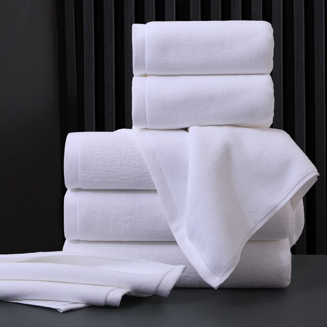 Hot Sale Hotel 100 % Baumwolle, schlichtes Handtuch-Set, Gesichtstuch, Handtuch, Badetuch